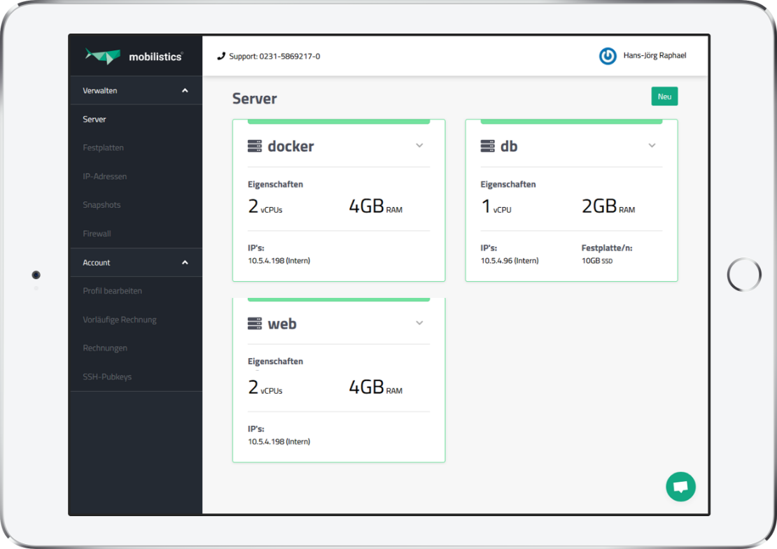 Cloud Hosting Admin Panel